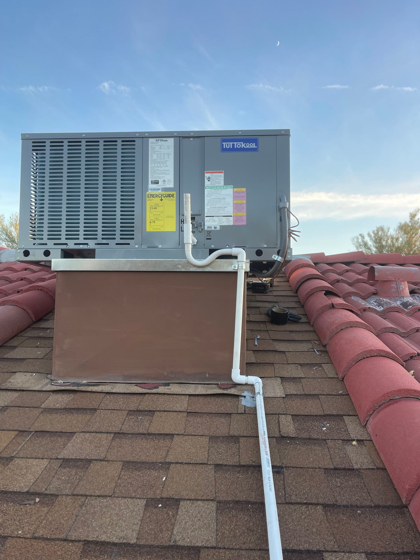 AC installation on tile roof